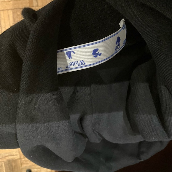 Off-White Black Layered Hoodie-Unique Double-Layer Design-iconic arrow - Picture 5 of 6